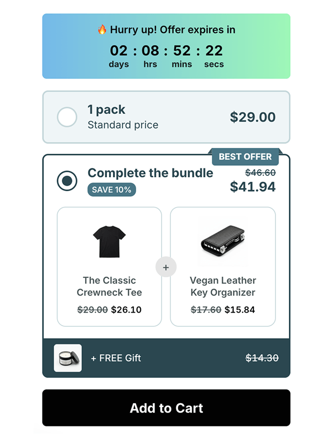 Countdown timer widget example