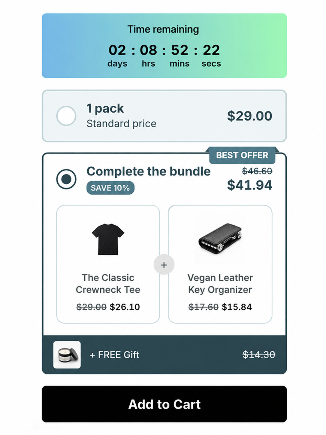 Countdown timer widget example