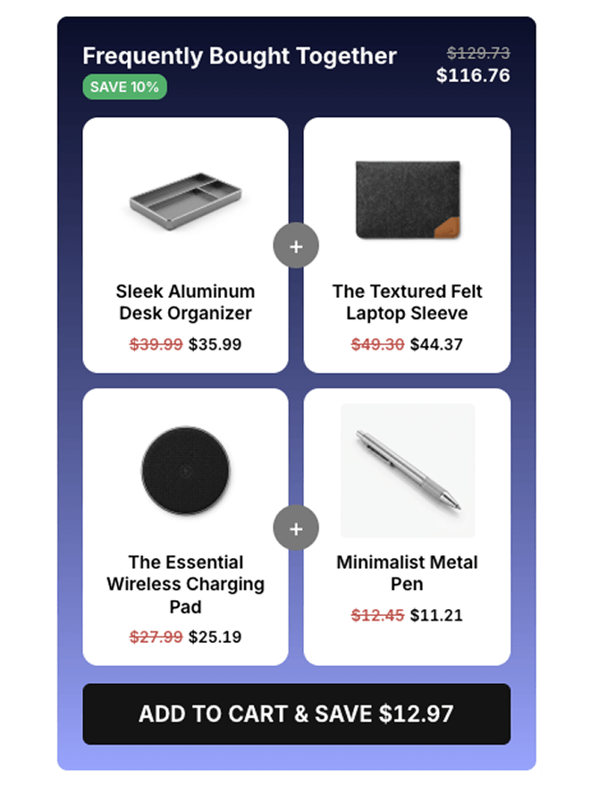 Frequently bought together widget example