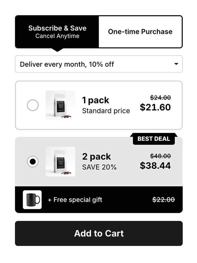 Subscription bundles widget example